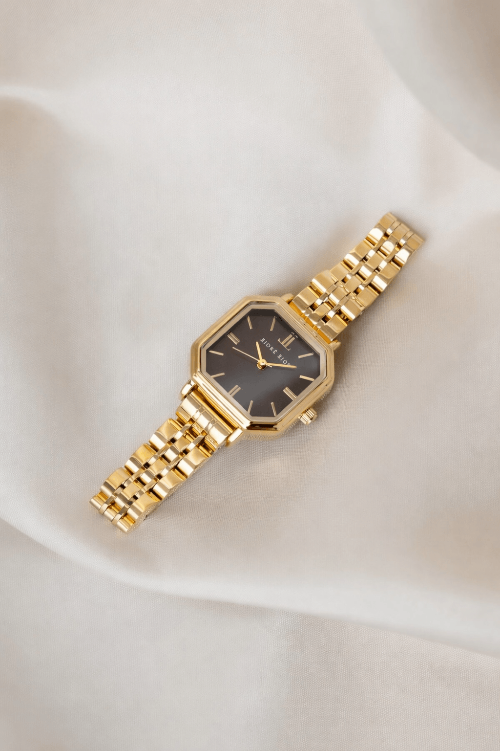 Luxe Amélie Classic Brown dameshorloge gouden band